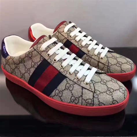 gucci ace supreme red|Gucci ace sneakers gg print.